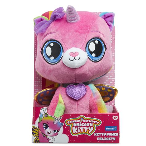 Rainbow butterfly unicorn kitty - 14\" kitty power felicity plush