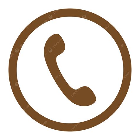 Phone Flat Brown Color Rounded Raster Icon Support, Connect, Raster