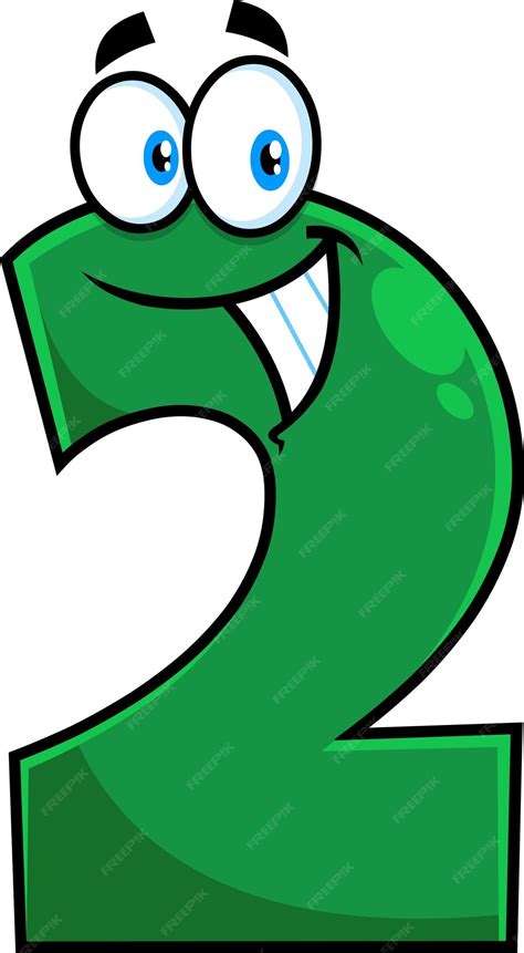 premium vector funny green number   cartoon character vector