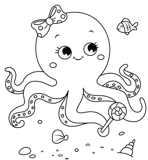 Octopus Coloring Pages to download and print for free
