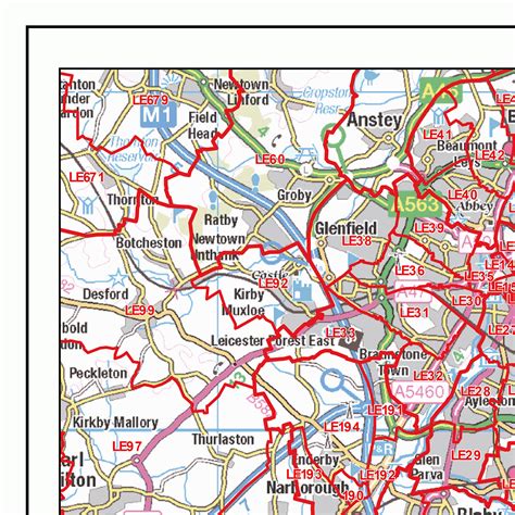 Northampton - NN - Postcode Wall Map : XYZ Maps