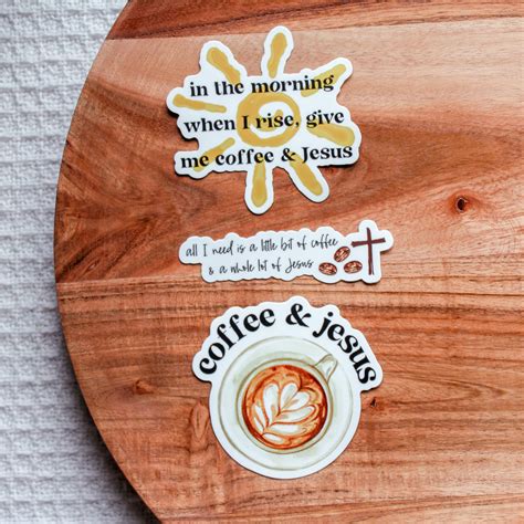 Coffee jesus sticker christian stickers college girl gifts coffee