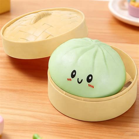 Mystery Dumpling Squishy Large with Steamer, Squishy Dumpling Toy with