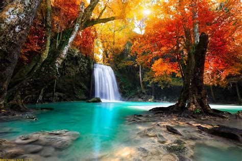 Waterfall In Autumn Wallpapers - Wallpaper Cave