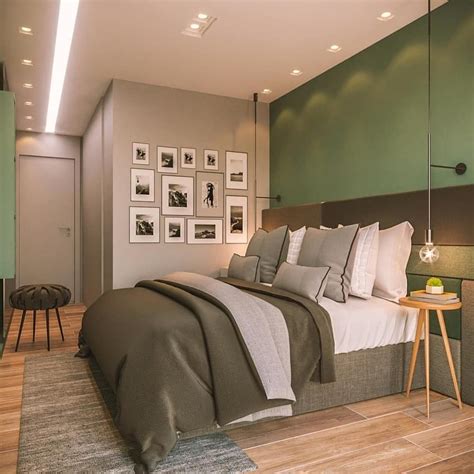 Quarto Verde Musgo E Cinza - Decoração de quarto: combine verde e cinza para sofisticação ...