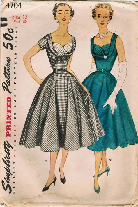 1950s Simplicity 4704 UNCUT Vintage Sewing Pattern Misses' | Etsy