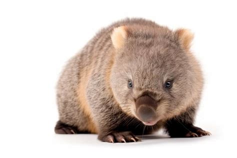 Wombat Joey Isolated on White Background Stock Photo - Image of ...