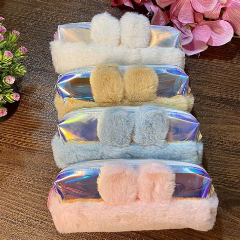 Holographic Fur Bunny Pouch – Assorted - CrazyinStyle
