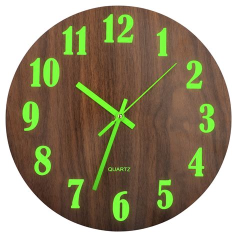 EEEkit 12'' Luminous Wall Clock, Silent Non-Ticking, Glow in Dark for ...