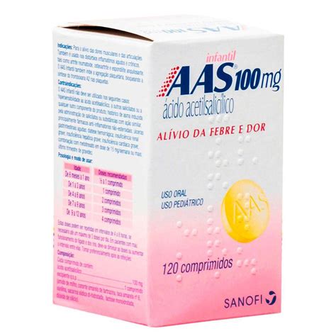 Aas Infantil Abaixa A Pressão - Aas Infantil 100Mg Frasco Com 120 Comprimidos | Drogafuji - drogafuji