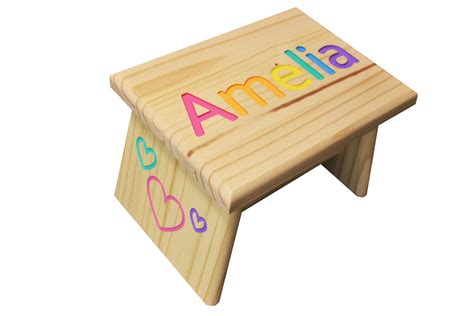 Deluxe Personalized Kids Step Stool Primary or Pastel Colors | Etsy