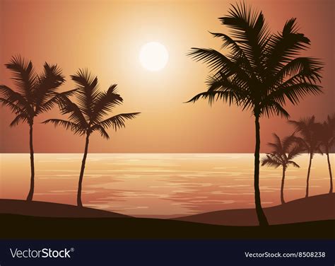 Beautiful summer sunset by the beach Royalty Free Vector