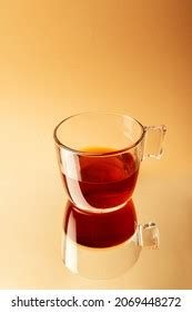 Transparent Tea Cup On Nude Background Stock Photo 2069448272