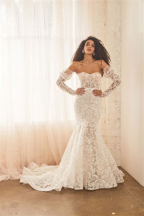 Mermaid Trumpet Wedding Ivory Lace Wedding Dress Trumpet Mermaid