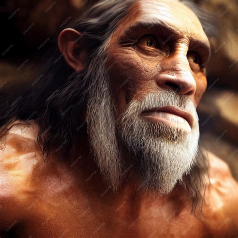 Premium Photo | Caveman or neanderthal realistic 3d portrait