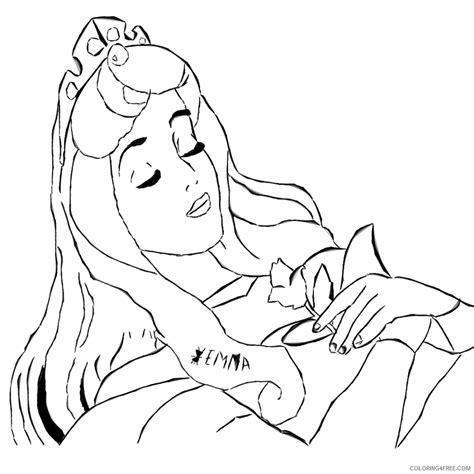 sleeping beauty coloring pages aurora sleeping Coloring4free ...