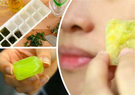 Кубики льда из зеленого чая для лица