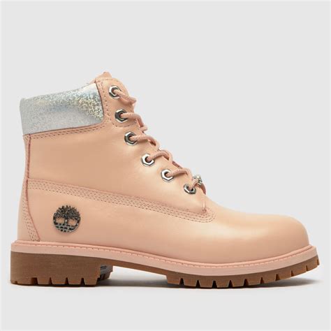 Timberland Pale Pink Premium 6in Waterproof Boots Youth - ShoeFreak
