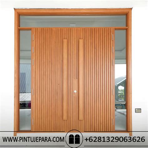 jual pintu kupu tarung minimalis kayu jati jendela pj  pintu jepara