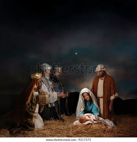 Christmas Nativity Scene Three Wise Men Stock Photo (Edit Now) 9217375