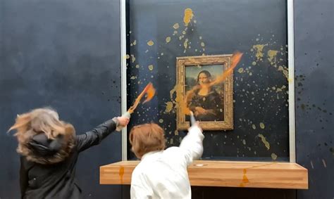 Activists splatter 'Mona Lisa' with soup in Louvre Museum in Paris