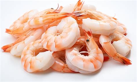 premium photo raw shrimp isolated white