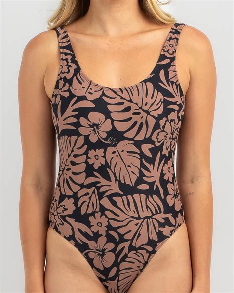 Shop Hurley Bayside Tank One Piece Swimsuit In Black - Fast Shipping
