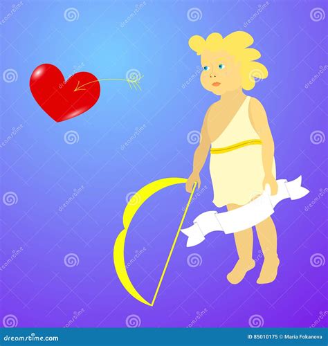 Angel and love heart stock illustration. Illustration of child - 85010175