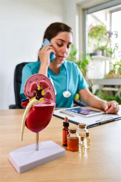 Premium Photo | Artificial model of kidney and ureter of human standing