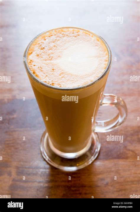 latte   glass stock photo alamy