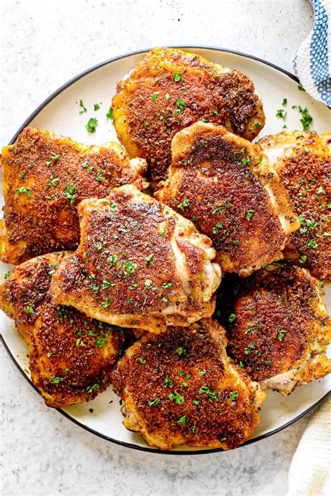 Oven Baked Chicken Thighs (Bone-In) - Carlsbad Cravings