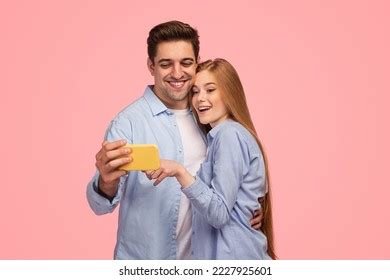 Cheerful Young Boyfriend Girlfriend Hugging Each Stock Photo 2227925601 ...