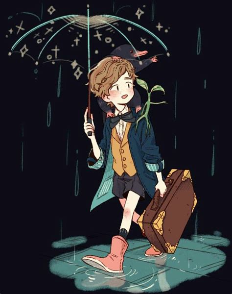 Newt Scamander, his Niffler and Pickett in the... - Kneinke