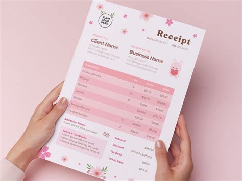 Small Business Receipt Template Minimalist Transaction Receipt Form ...