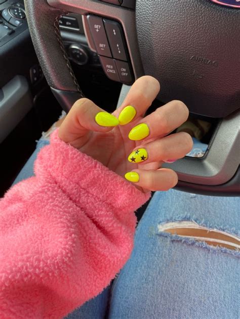 Acrylic Nails Yellow, Neon Yellow Nails, Neon Nails, Checkered Nails ...