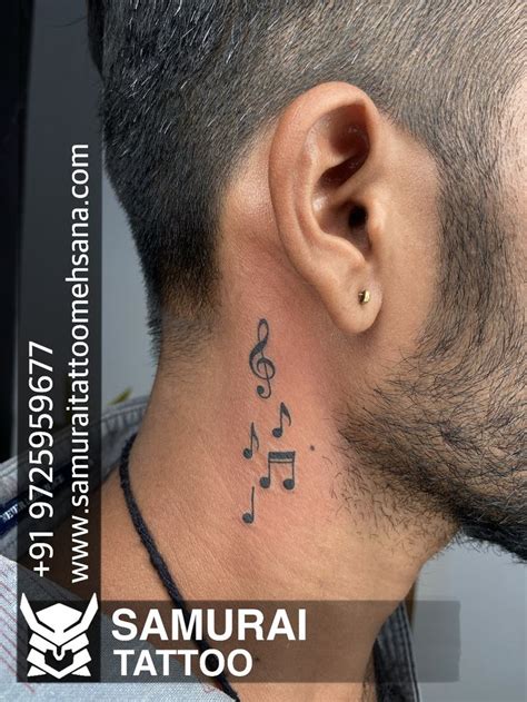 Music tattoo |Music symbol tattoo \Tattoo on neck | Music notes tattoo ...