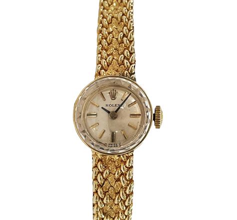 Vintage 1960s Ladies Rolex 14k Yellow Gold Watch, Switzerland at