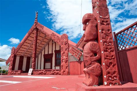 Maori marae (meeting house and meeting ground). This image shows a maori marae ( , #SPONSORED, # ...