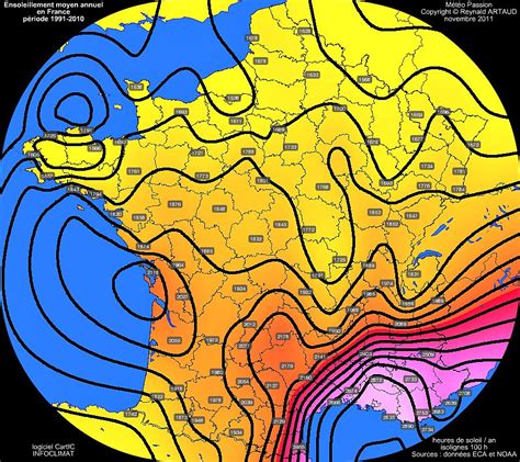 Climate Map of France (snowy, averages, temperature, rainfall ...