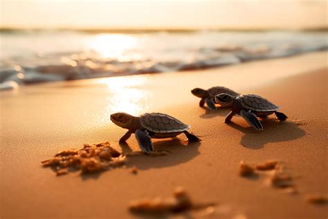 baby sea turtles rush to the ocean, 23809245 Stock Photo at Vecteezy