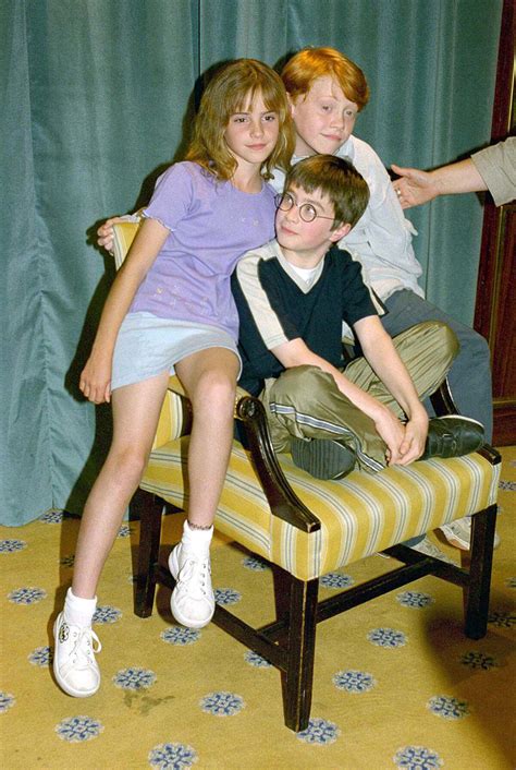 Photo : Daniel Radcliffe, Emma Watson et Rupert Grint en conférence de