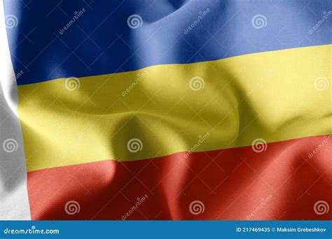 3D Illustration Flag of Rostov Oblast is a Region of Russia Stock ...