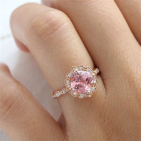 Pink Diamond Rose Gold Engagement Ring