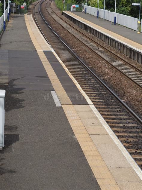 Railway station platform stock photo. Image of cityscape - 121557706