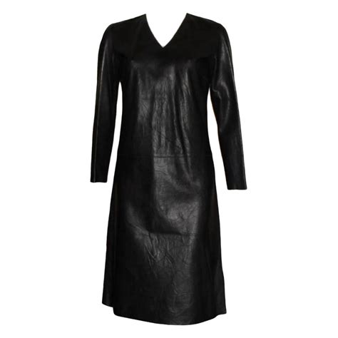 GUCCI by Tom Ford Crinkled Black Leather Dress Gown 38 S/S 2000 For