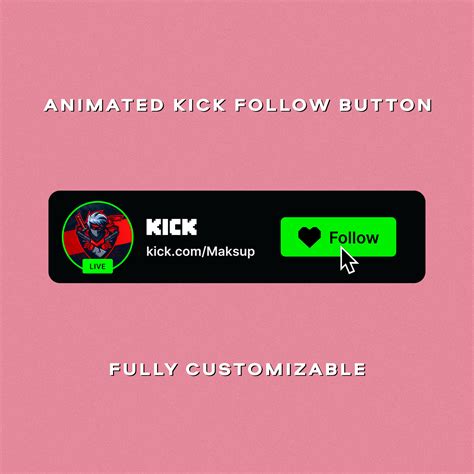 Custom Animated Kick Follow Button Overlay for Intro Videos - Etsy Sweden