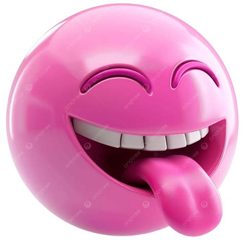 Playful Pink Laughing Emoji, Pink Laughing Emoji, Cheerful Pink Emoji