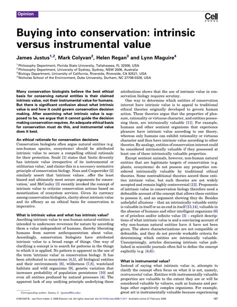 buying  conservation intrinsic  instrumental