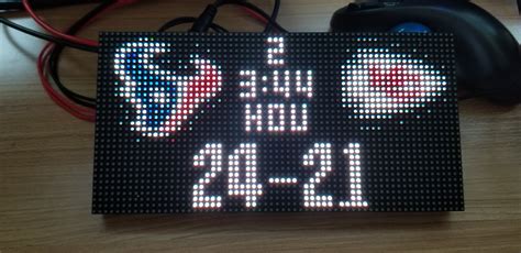 [OC] I built an LED scoreboard that displays live score updates! : nfl