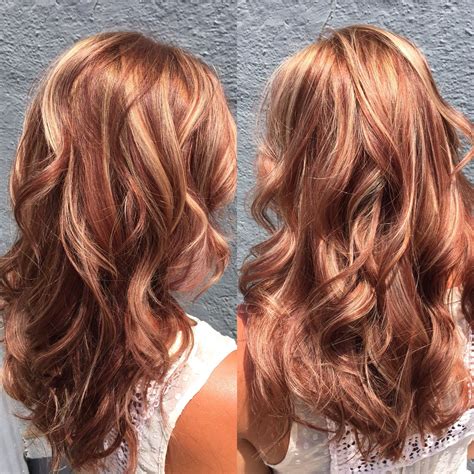 Brown Hair With Red And Blonde Highlights - Hairstyle Guides
